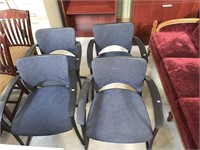 Lot - 4 Blue Arm Chairs