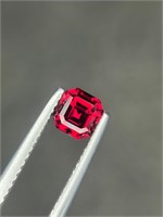 0.70 carats Asscher  shape natural Red Garnet