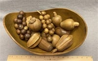 Vintage Wooden Fruit and Bowl