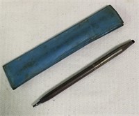Sterling Silver Cross Pen In Blue Leather Case