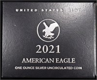 2021-W UNC AMER SILV EAGLE, TYPE 2, BURNISHED OGP