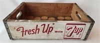 Vintage 7up Fresh Up Wood Wooden Bottle Crate