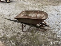 Vintage Steel Wheel Wheelbarrow