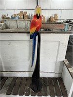 Carved 3ft Parrot Statue