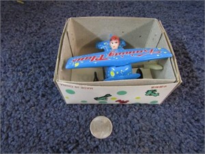 WIND-UP TIN AIRPLANE TOY