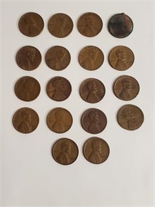 (18) Assorted 1940's & 1950's Wheat Pennies