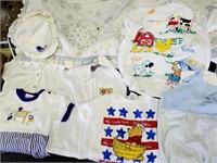 Baby clothes, bibs, crib sheets