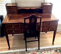 Antique Edwardian style writing desk & chair
