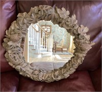 Decorative wall mirror with birds & nest frame