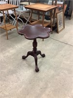 Mahogany ball and claw foot side table