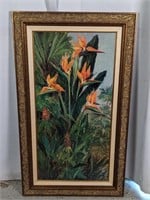 Tropical Bird of Paradise Oil Painting