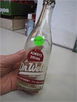 Vintage Dr Wells 7 oz Soda Bottle with Cap
