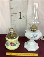 Vintage Hand-Painted Oil Lamps