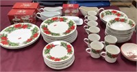 Set of Christmas Dishes By Poinsettia