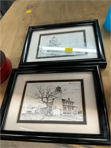 2 Small Framed Lighthouse Prints