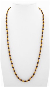 14K Yellow Gold Hardwood Bead Necklace