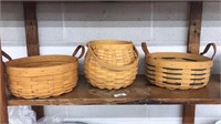 3 PC LONGABERGER BASKETS