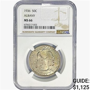 1936 Albany Half Dollar NGC MS66