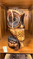 Wooden Decorative Owl Cracked