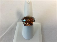 Sterling Silver Ring with Topaz Stone