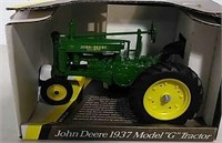 Die-cast John Deere 1937 Model G toy tractor