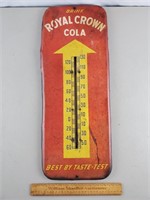 Vintage Royal Crown Cola Metal Thermometer - Bent