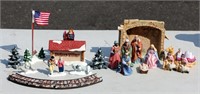 Ceramic Miniature Nativity Scene & Dept 56 +