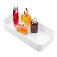 B1318  Feiger Vanity Tray, White  Rect. Metal Tray