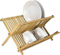 HOME BASICS Foldable Bamboo Dish Drainer,18 by 14