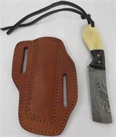 HAND CRAFTED & FORGED KNIFE & LEATHER CASE-BACON