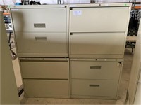 (4) 2 Drawer File Cabinets (No Keys)