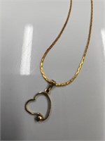 8k Gold Plated Heart Necklace