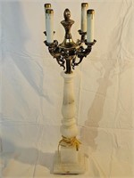 Vintage Alabaster 4-candelabra lamp 27" tall