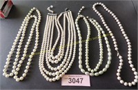 Collection of vintage faux pearl necklaces