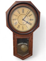 Antique Long Drop Ansonia Schoolhouse Wall Clock
