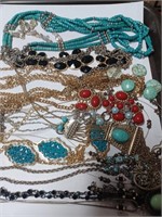 Lot of Various Costume Necklaces and Flip Flop