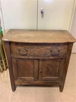 Antique oak commode 1 bowed drawer