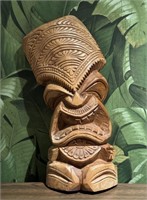 Tiki Carved Wood Sculpture