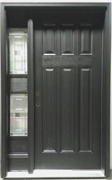 36" Woodgrain Fiberglass Door with One Sidelite