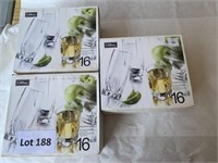 3 boxes of 16 PC glassware sets, each box