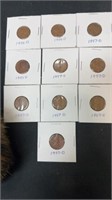 10) pennies