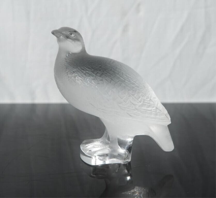 French Lalique Crystal Worry Partridge #11612