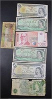 COLLECTION OF CANADIAN $1 BILLS & WORLD CURRENCY