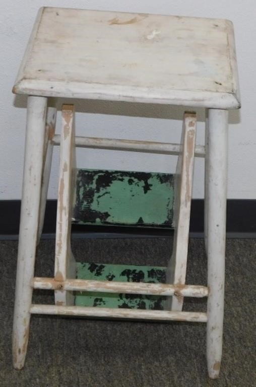 ** Old Wooden Folding Step Stool