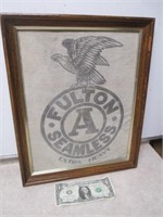 Framed Vintage Fulton Seamless Seed Bag Logo