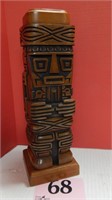 CARVED WOODEN TOTEM 14 IN