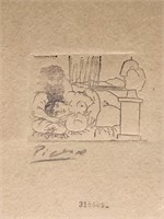 Pablo Picasso 1933 Sculptor At Rest Engraving