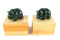 2 Jade Bears in original boxes