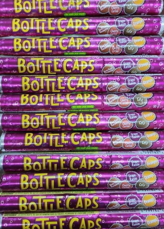 14x50g BOTTLE CAPS HARD CANDY ROLLS - 05/24