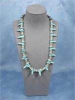 Block Turquoise Heishi Necklace